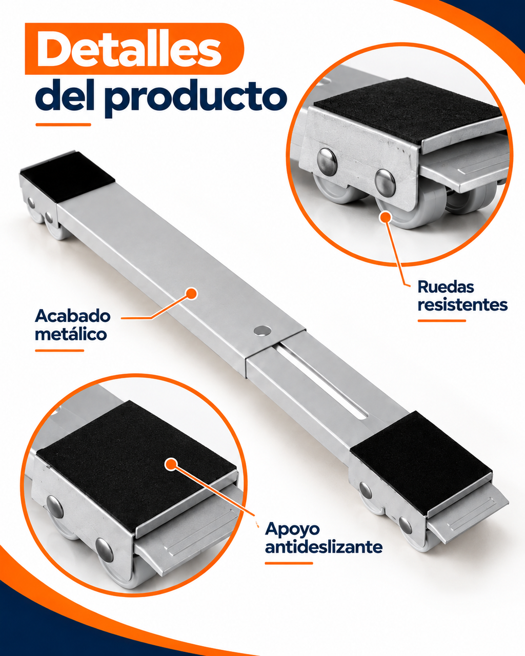 Soportes Ajustables con Ruedas para Electrodomésticos